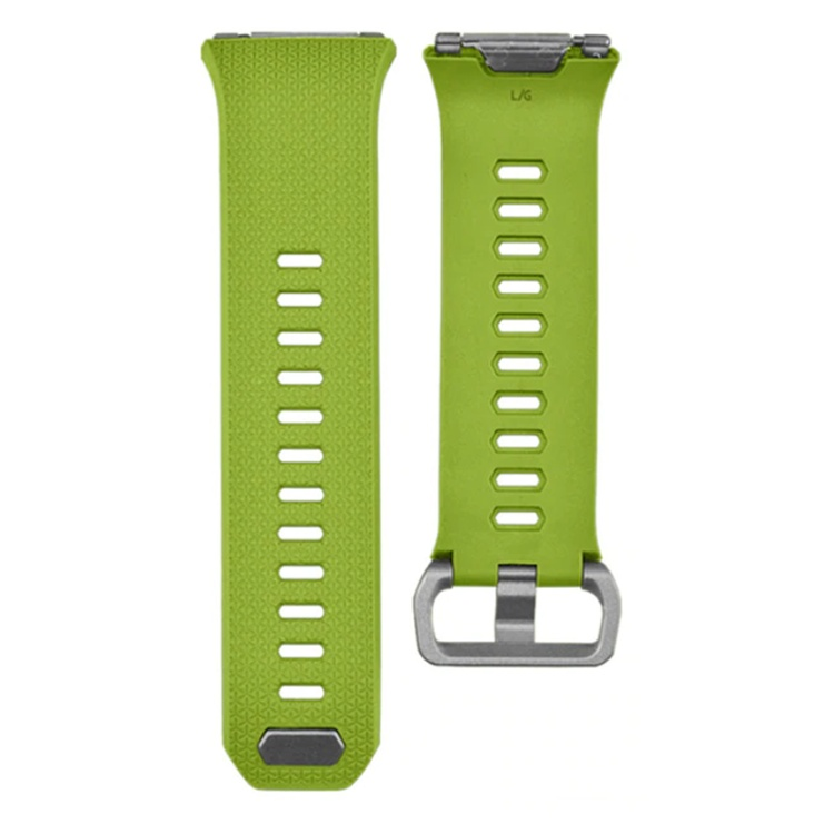 Green Fitbit Ionic compatible straps in small and large sizes.