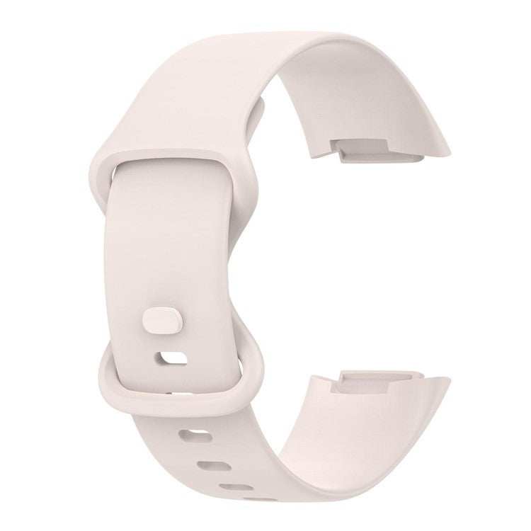 Fitbit Charge 5 compatible strap, ivory color, durable and stylish for fitness tracking.