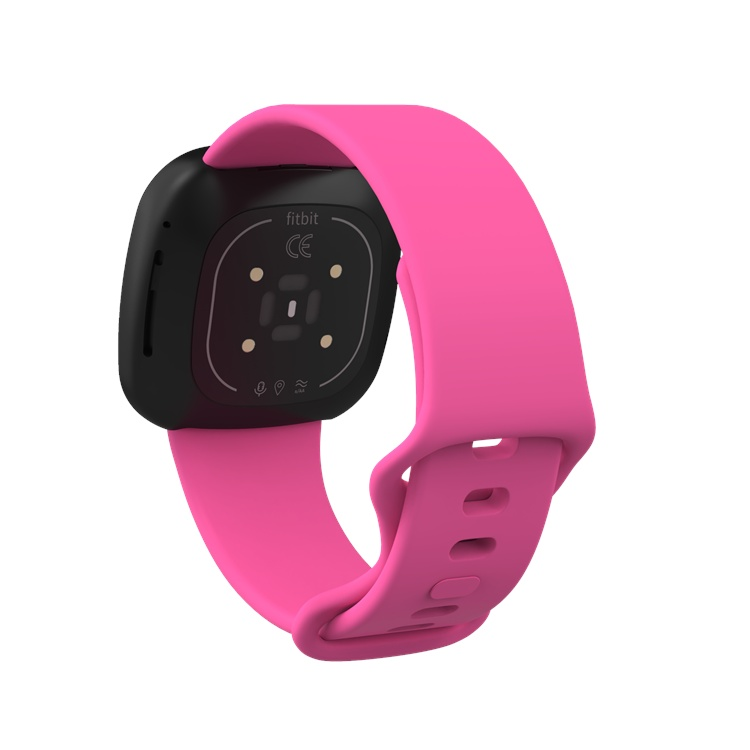 Pink Fitbit Versa 3 compatible strap suitable for sizes S and L.