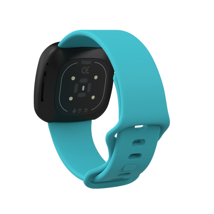 Fitbit Versa 3 compatible strap in teal color, designed for comfort and durability.