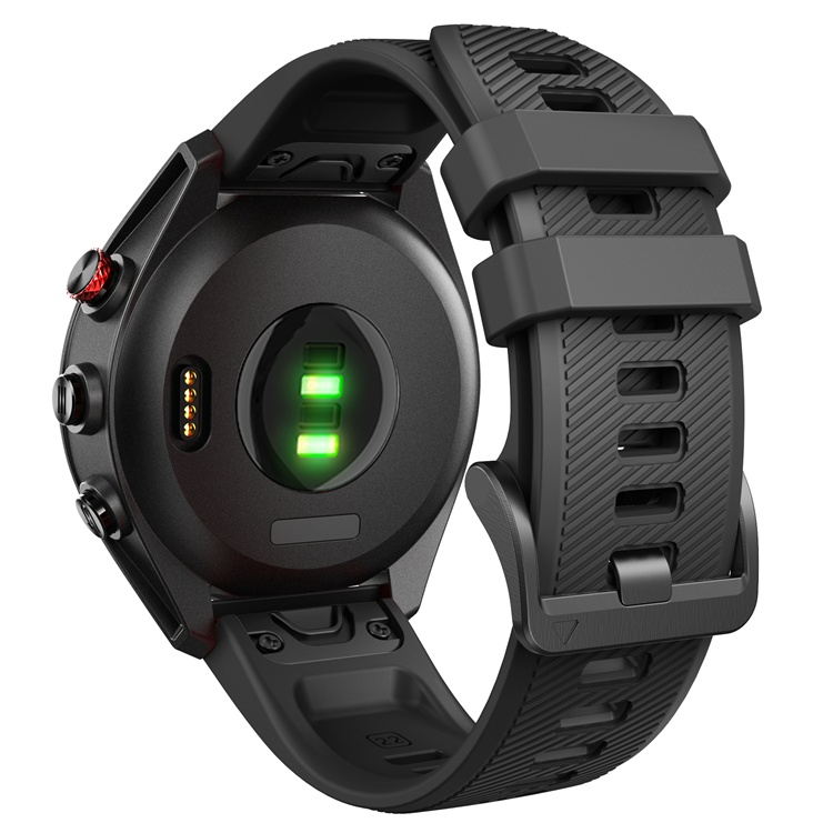 Premium black watch band compatible with Garmin Approach S62 featuring 26mm Quick Release for fitness trackers.