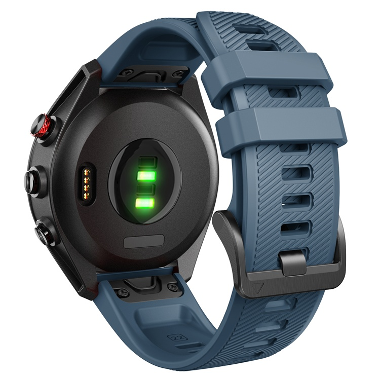 26mm Quick Release Strap for Garmin Approach S62, premium watch band in blue, on fitness watch.