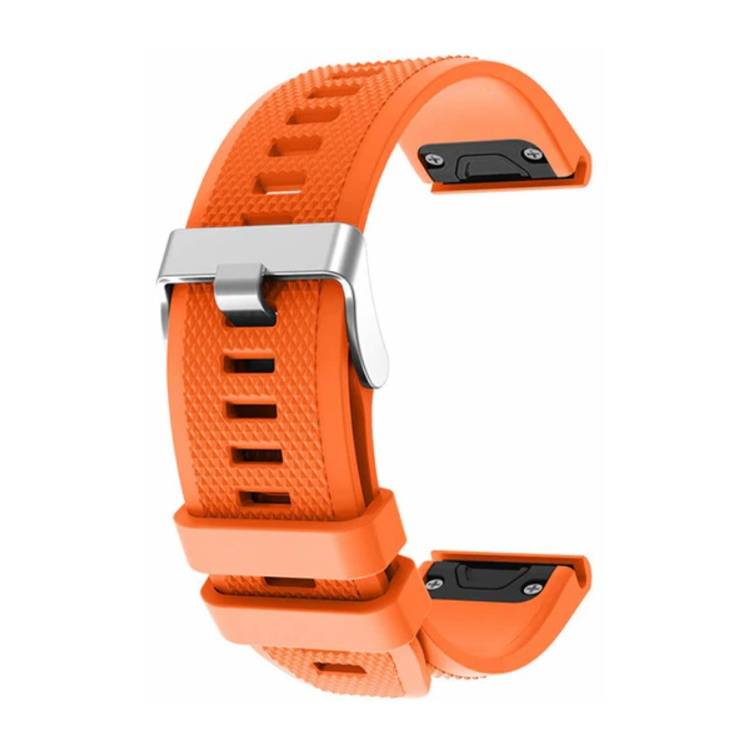 Orange compatible strap for Garmin Quatix 5 Sapphire fitness tracker.