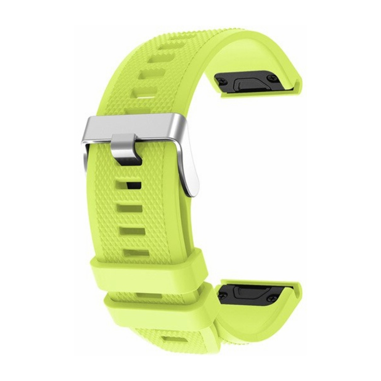 Lime green Garmin Quatix 5 compatible strap, durable and stylish for active lifestyle.