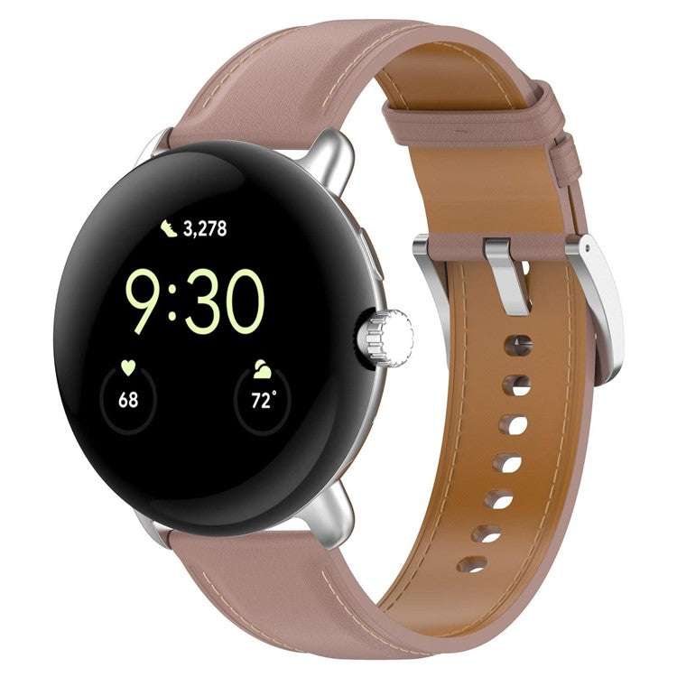 Plain leather watch strap for Google Pixel® Model 1, minimalist design, wearable device accessory.
