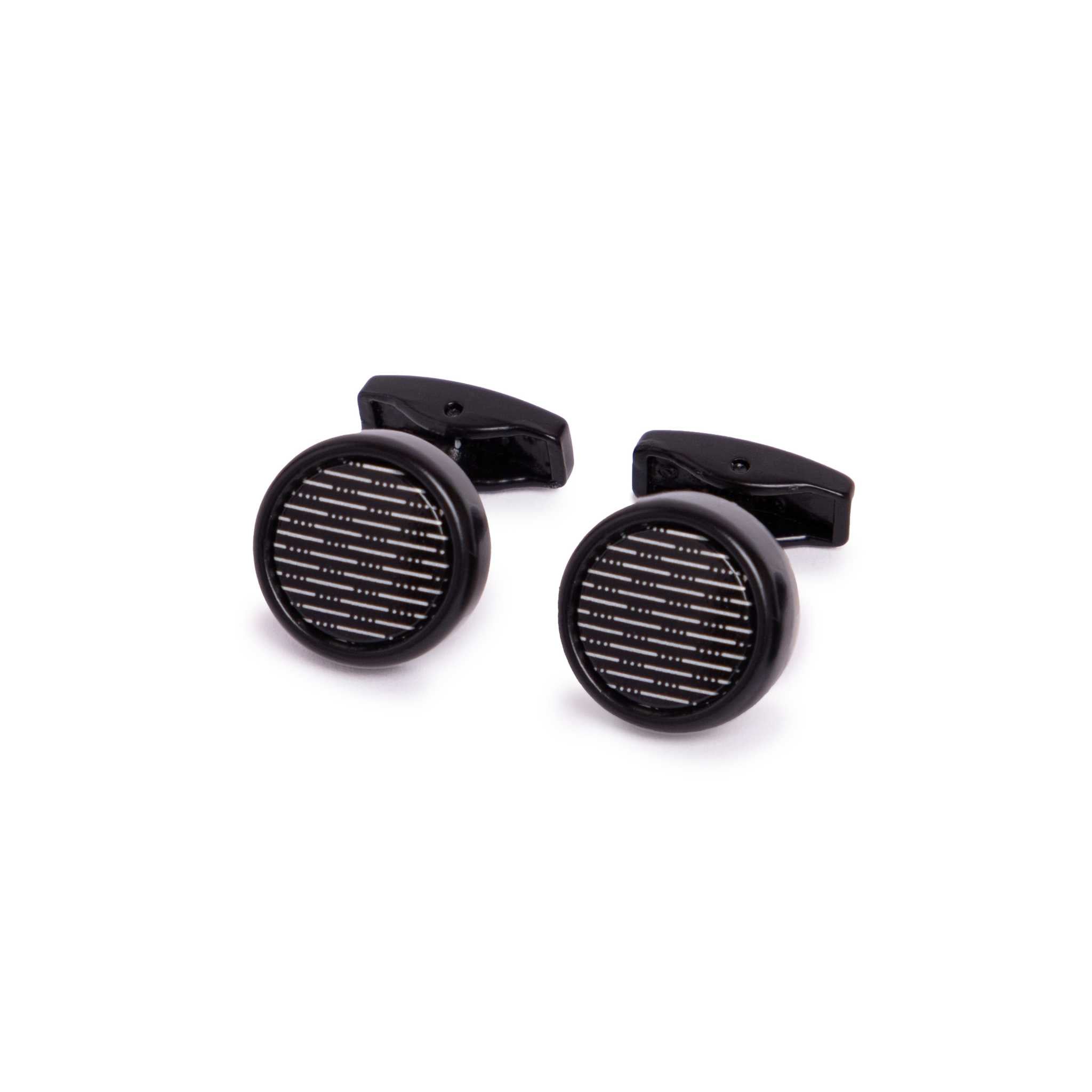 Kennett Morse Cufflinks – Black Plated Brass with Pattern Dial Kennett Great Britain
