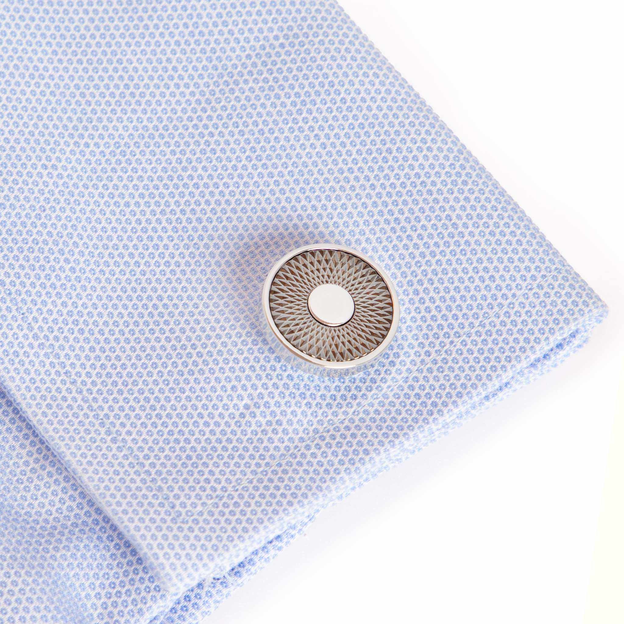 Kennett Freddie Cufflinks – Silver Geometric Aviation - Inspired Design Kennett Great Britain