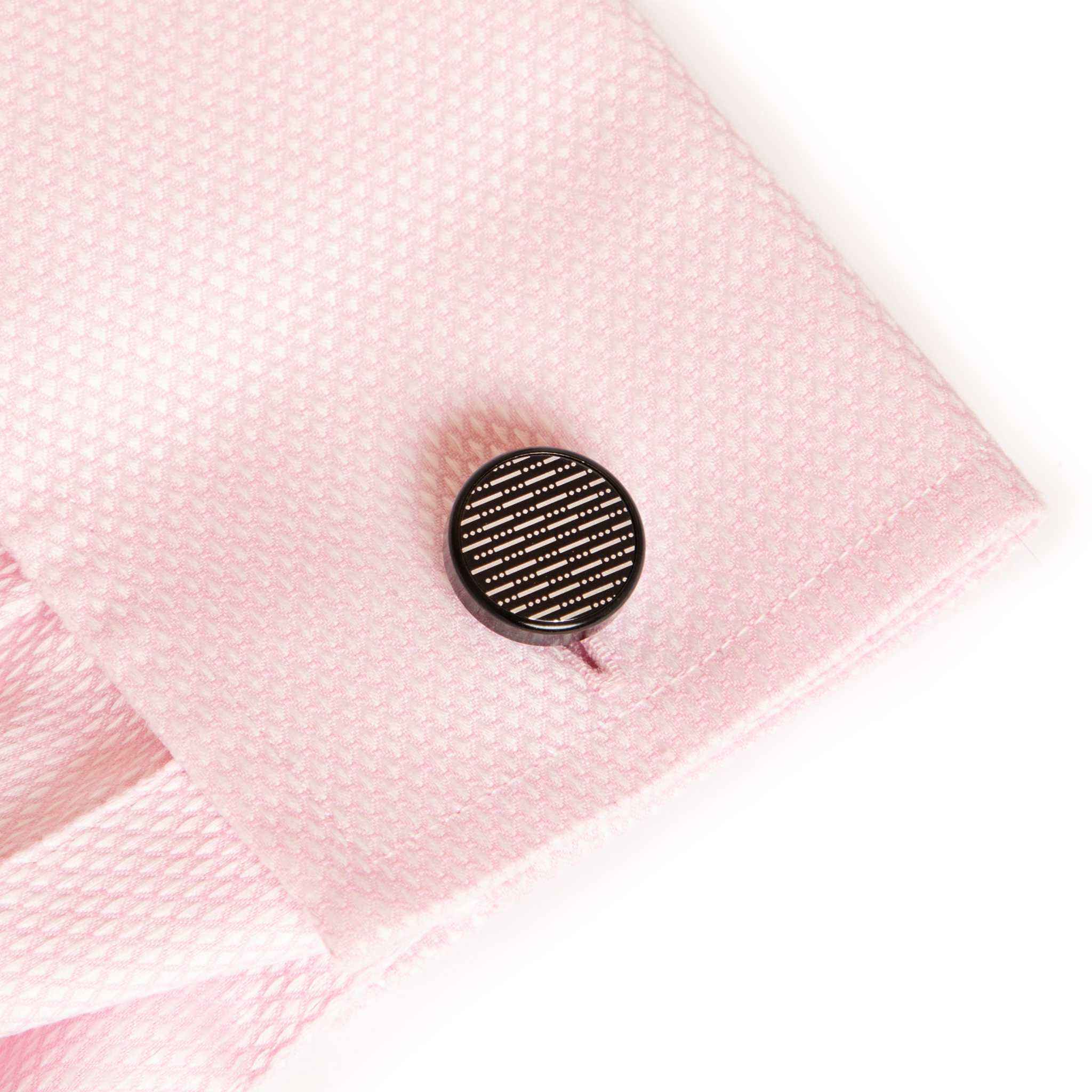 Kennett Morse Cufflinks – Black Plated Brass with Pattern Dial Kennett Great Britain