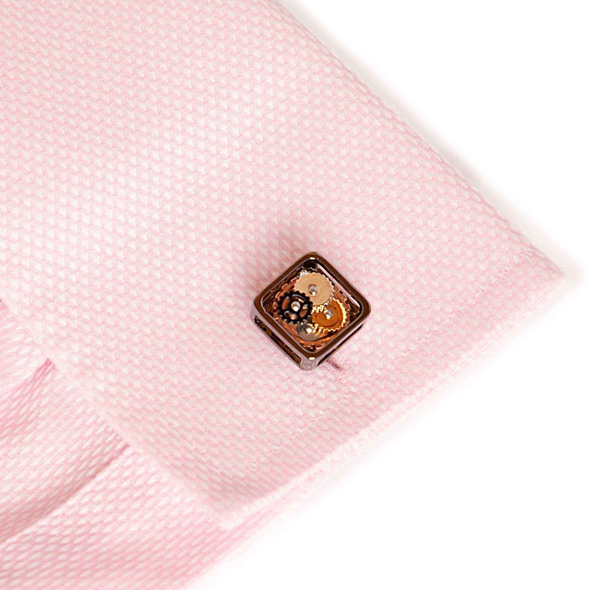 Kennett Watch Movement Cufflinks – Silver, Gold & Black Gear Design Kennett Great Britain