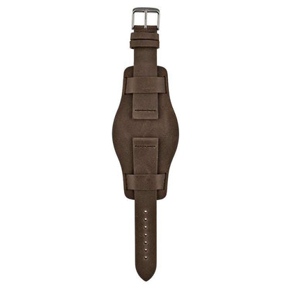 Premium Leather Bund Watch Strap – Military Style