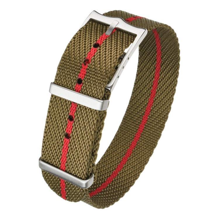 Premium Tudor nylon watch strap with high-quality hardware and contrasting colors.