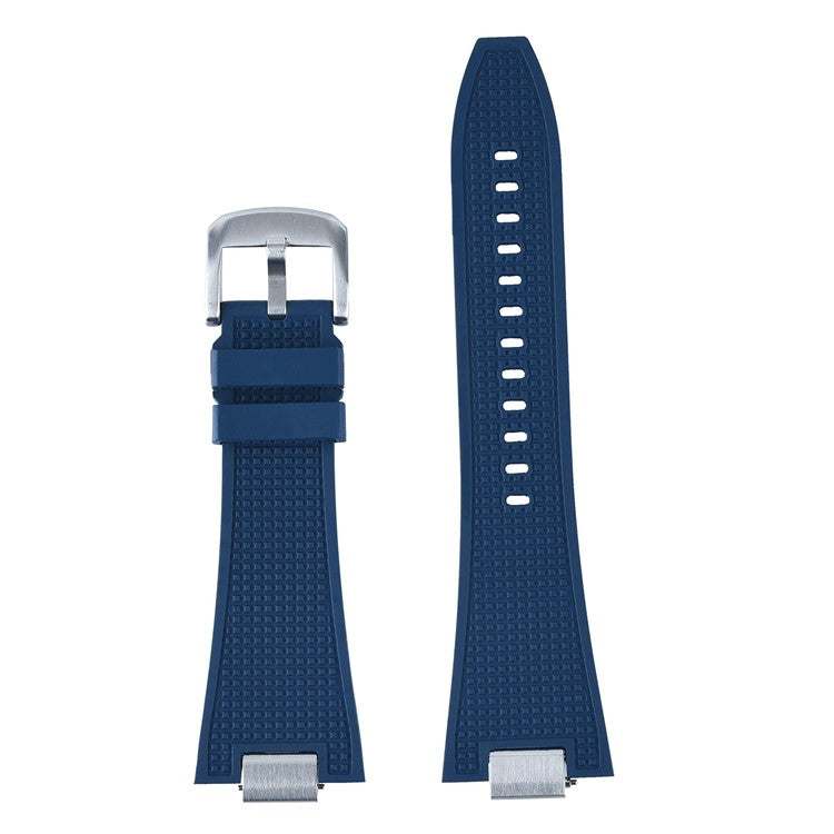 FKM rubber straps for Tissot PRX40 with brushed steel end pieces and pin buckle.