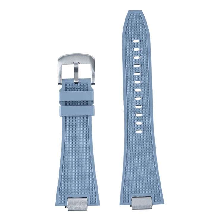FKM rubber straps for Tissot PRX40 with brushed steel end pieces and pin buckle.