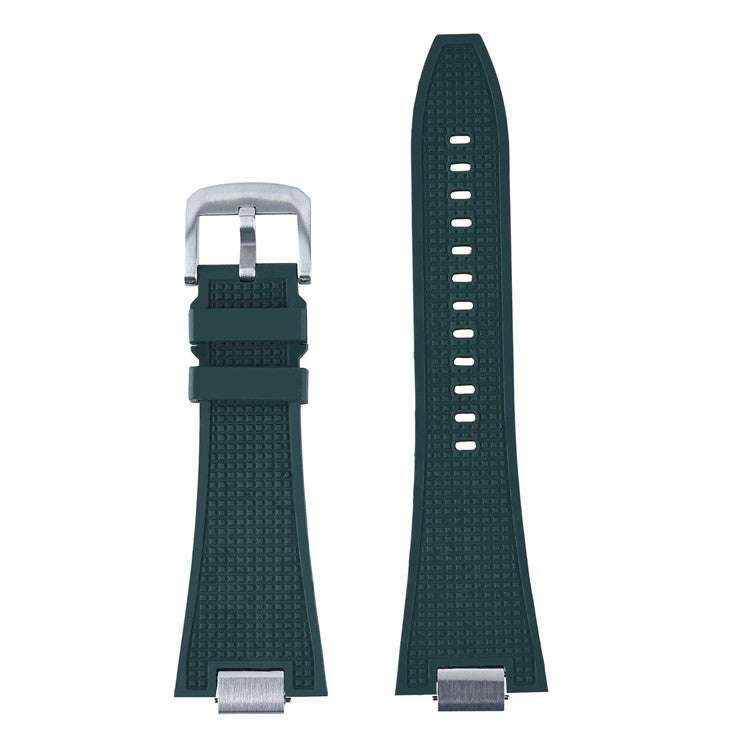 FKM rubber straps for Tissot PRX40 with brushed steel end pieces and pin buckle.