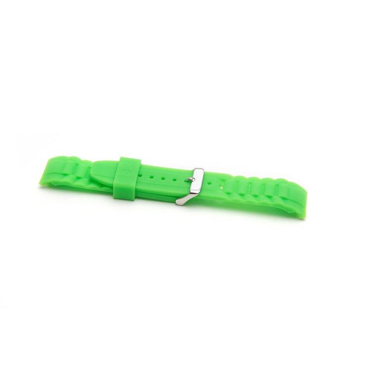 Green genuine silicone watch strap for Ice Watch, available in sizes 14mm, 17mm, and 19mm.