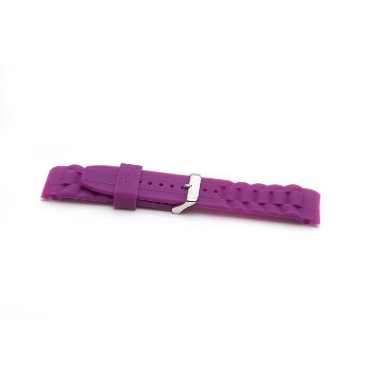 Purple genuine silicone watch strap for Ice Watch, sizes 14mm, 17mm, 19mm; durable, soft, and stylish.