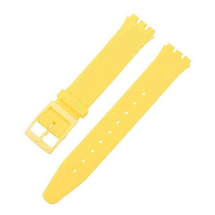 Compatible yellow Swatch® watch strap, durable and comfortable design.