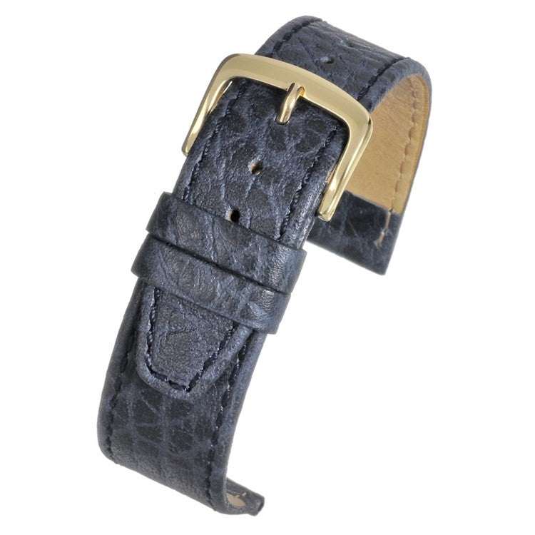 Premium vegetable tanned leather watch strap with buffalo embossing and nubuck lining.