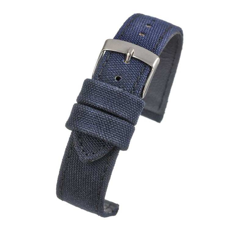 Durable canvas sports watch strap with color-matched stitching, available in 18MM to 24MM sizes.