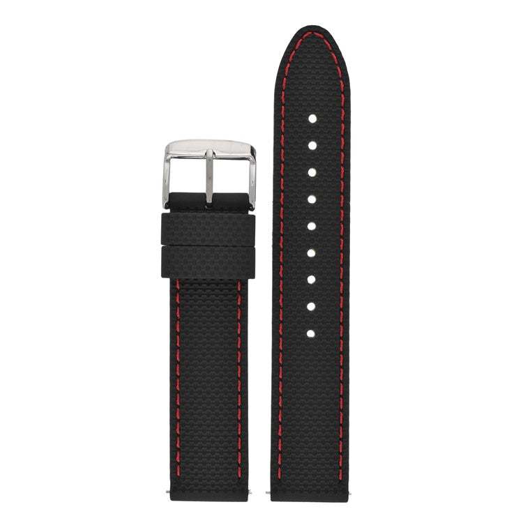 Quick Release Stitched Silicone Watch Strap