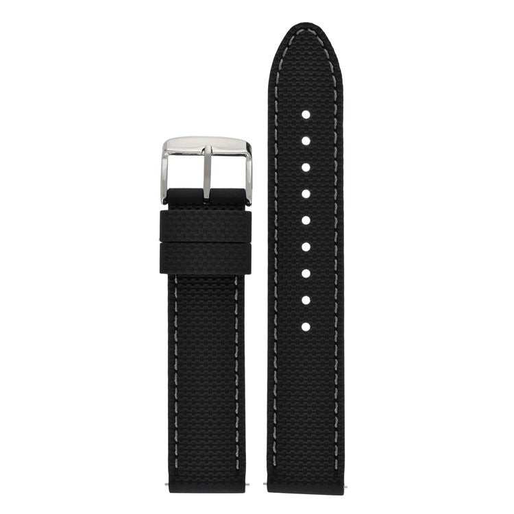 Quick Release Stitched Silicone Watch Strap