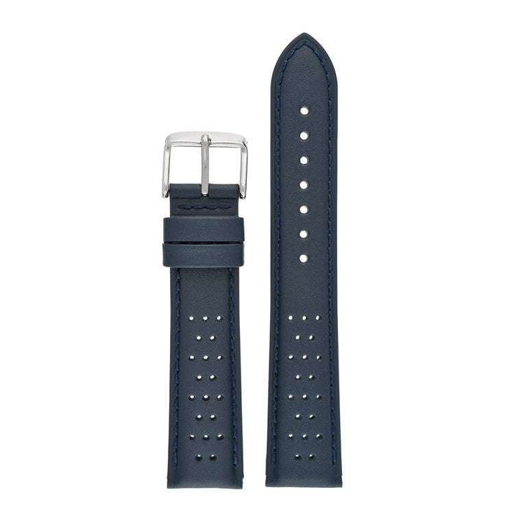 Smooth Perforated Leather Watch Strap – Sporty Style