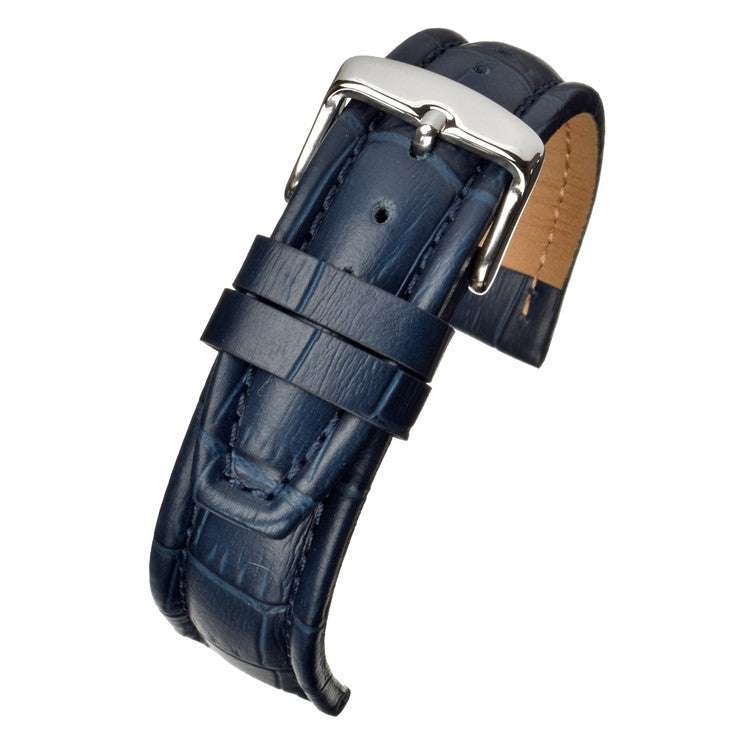 Matt Alligator Padded Watch Strap with matt finish and stainless steel buckle.