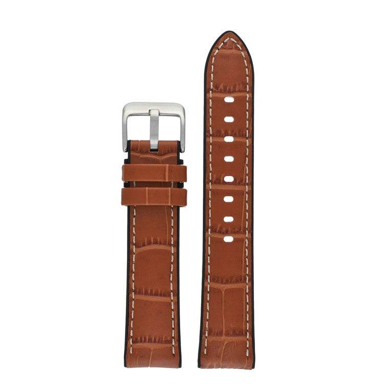 Active Alligator Grain Leather & Rubber Watch Strap