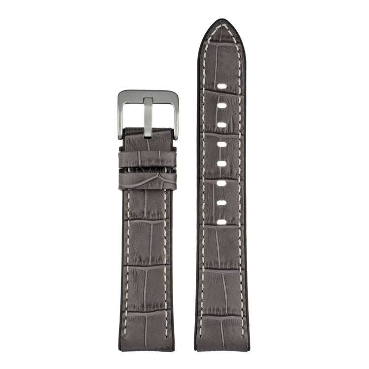 Active Alligator Grain Leather & Rubber Watch Strap
