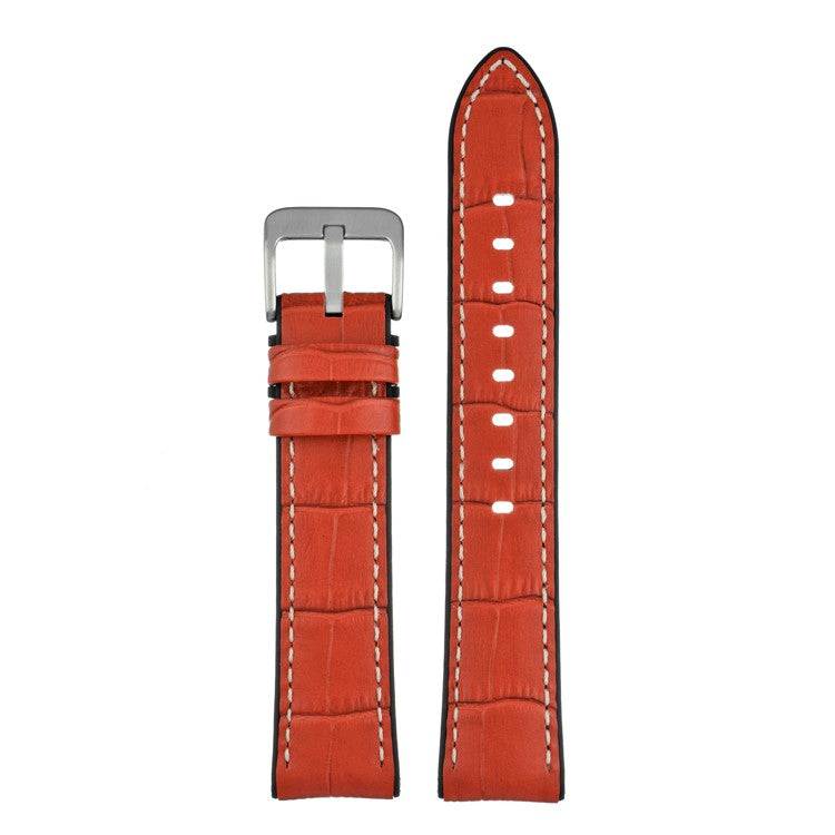 Active Alligator Grain Leather & Rubber Watch Strap
