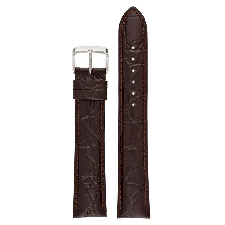 XL Classical Crocodile Grain Leather Watch Strap