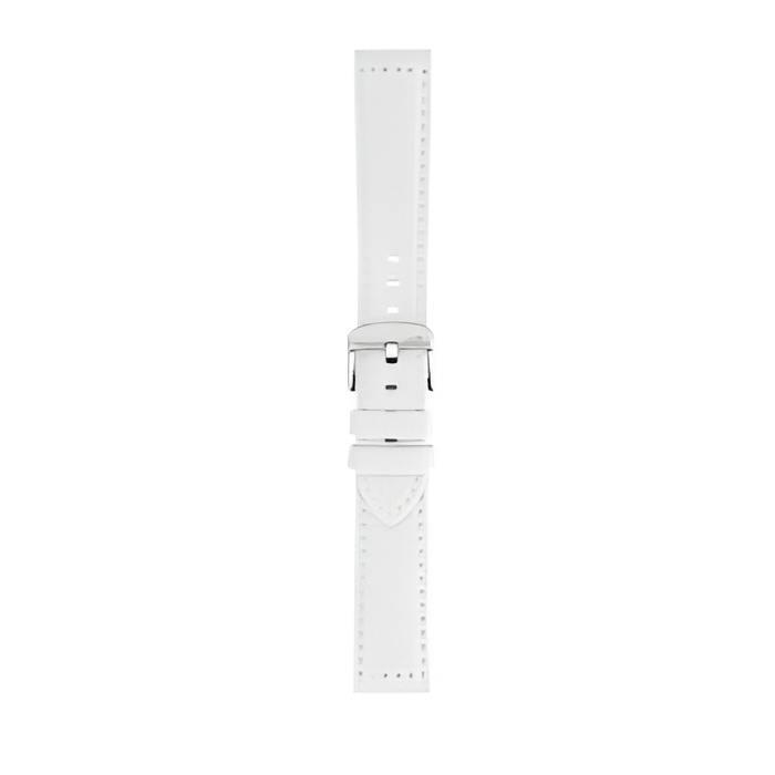 Morellato Capri Recycled Watch Strap in white with flat design and silver buckle.
