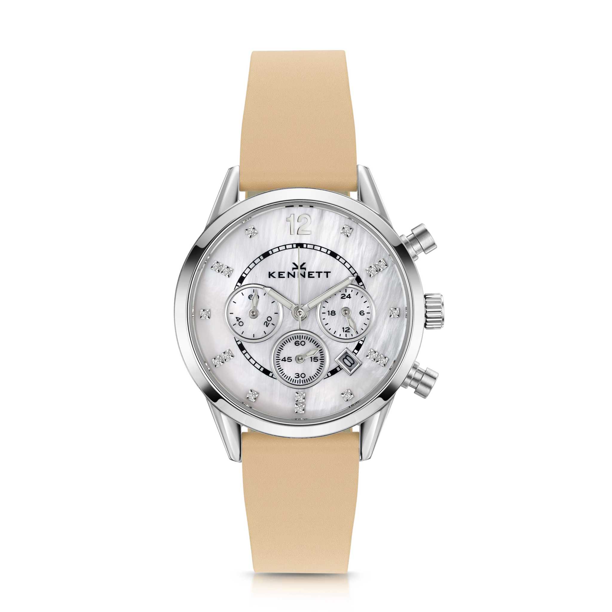Kennett Lady Savro Chronograph Watch – Silver & Pearl