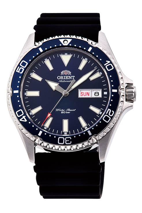 ORIENT WATCHESOrient Mako III Mechanical Watch (42mm) Blue Dial / Black Silicone RA-Watch Avenue UK